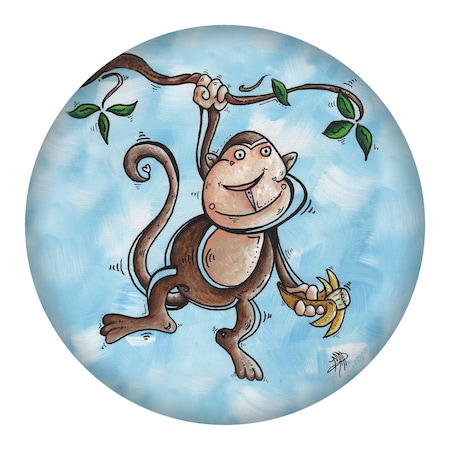 24 Monkey Button Round Wall Art